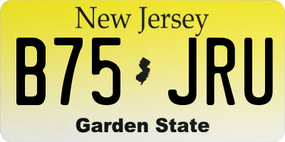 NJ license plate B75JRU