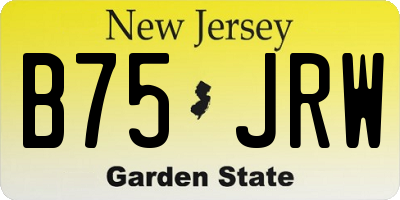 NJ license plate B75JRW