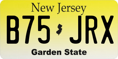 NJ license plate B75JRX
