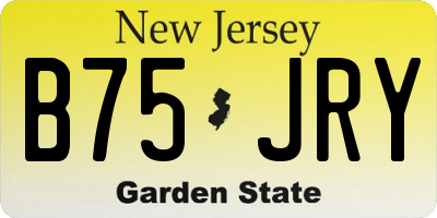 NJ license plate B75JRY