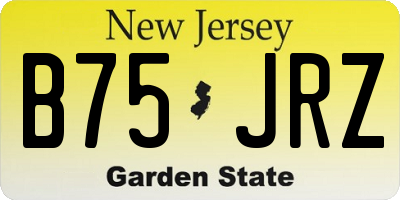 NJ license plate B75JRZ