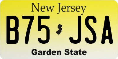 NJ license plate B75JSA