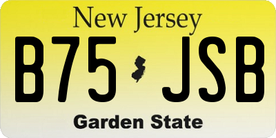 NJ license plate B75JSB