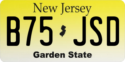 NJ license plate B75JSD