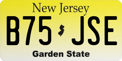 NJ license plate B75JSE