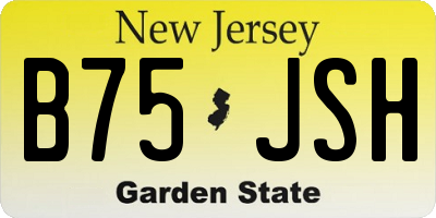 NJ license plate B75JSH