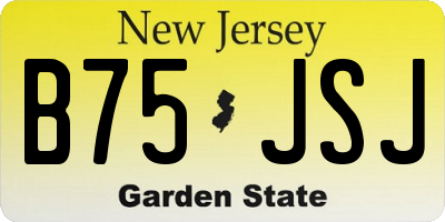 NJ license plate B75JSJ