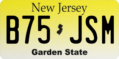 NJ license plate B75JSM