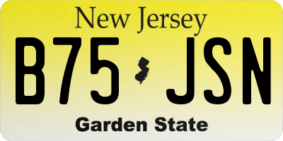 NJ license plate B75JSN