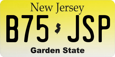 NJ license plate B75JSP