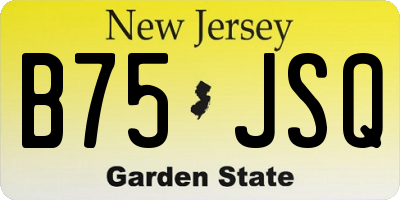 NJ license plate B75JSQ