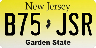 NJ license plate B75JSR