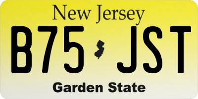 NJ license plate B75JST