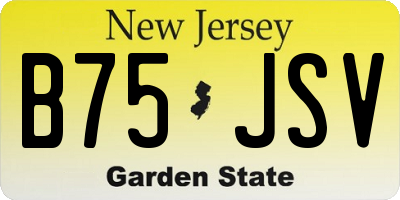 NJ license plate B75JSV
