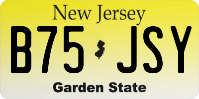 NJ license plate B75JSY