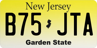 NJ license plate B75JTA