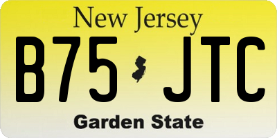 NJ license plate B75JTC