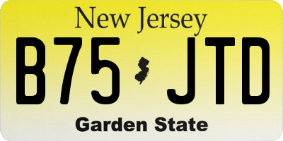 NJ license plate B75JTD