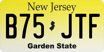NJ license plate B75JTF