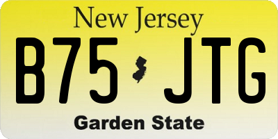NJ license plate B75JTG