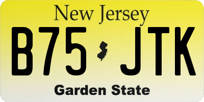 NJ license plate B75JTK