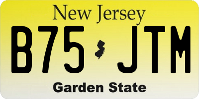 NJ license plate B75JTM