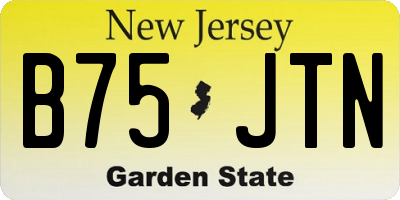 NJ license plate B75JTN