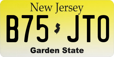 NJ license plate B75JTO