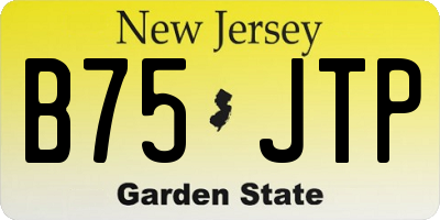 NJ license plate B75JTP