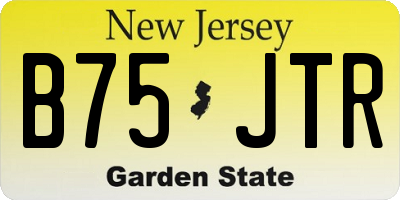 NJ license plate B75JTR
