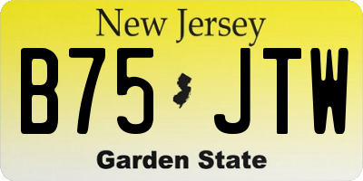 NJ license plate B75JTW