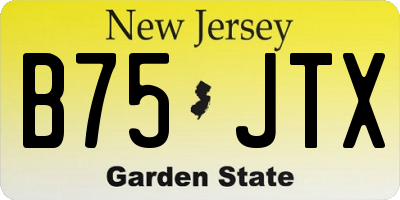 NJ license plate B75JTX