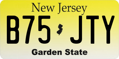 NJ license plate B75JTY