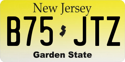 NJ license plate B75JTZ