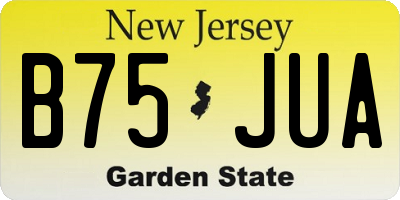 NJ license plate B75JUA