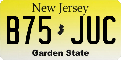 NJ license plate B75JUC