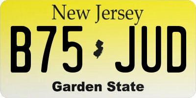 NJ license plate B75JUD