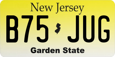 NJ license plate B75JUG