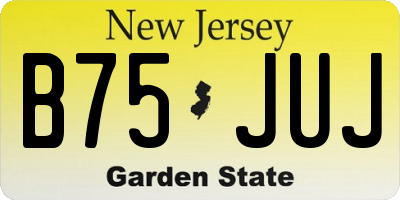 NJ license plate B75JUJ