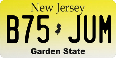 NJ license plate B75JUM