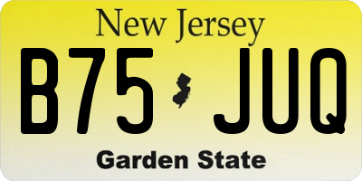 NJ license plate B75JUQ