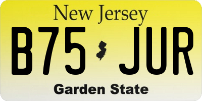 NJ license plate B75JUR