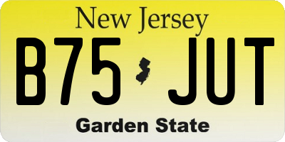 NJ license plate B75JUT