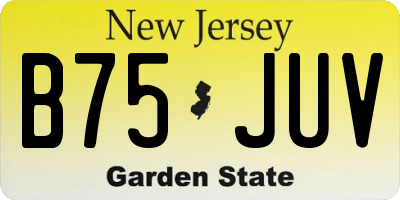 NJ license plate B75JUV