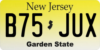 NJ license plate B75JUX