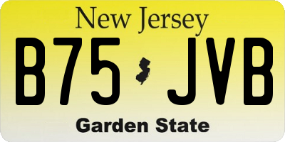 NJ license plate B75JVB