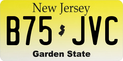 NJ license plate B75JVC
