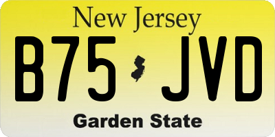 NJ license plate B75JVD