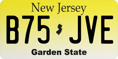 NJ license plate B75JVE