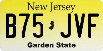 NJ license plate B75JVF